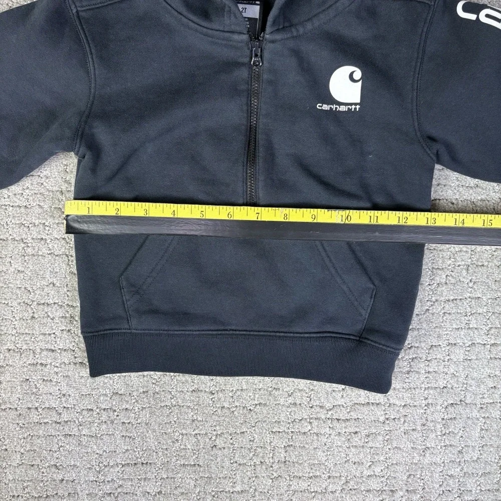 Toddler Carhartt Half Zip Hoodie Sweatshirt Black 2T Model TS6579-B